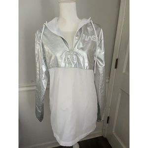 NASA International Flag Jacket Pullover Windbreaker Hyper Space Reflective NWOT